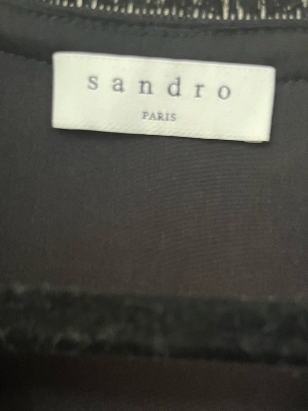 Sandro Black Pleated Hem Dress Size 38 NWOT Paris Chic Trim Mini - Picture 2 of 4